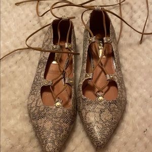 Halogen Snake Lace Up Leg Flats 6M